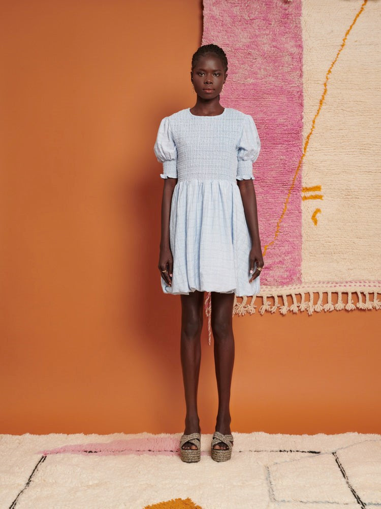 ghospell blue dress Ellie Oversized Midi Dress Ghospell