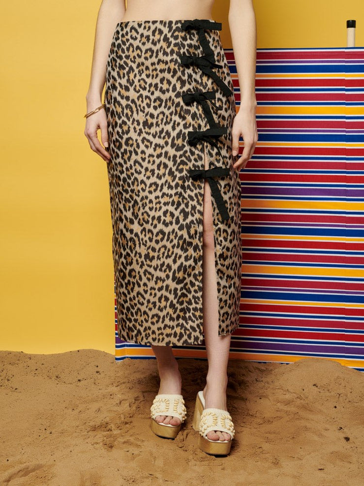 Patty Leopard Midi Skirt