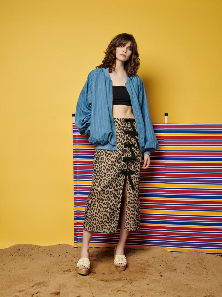 Patty Leopard Midi Skirt