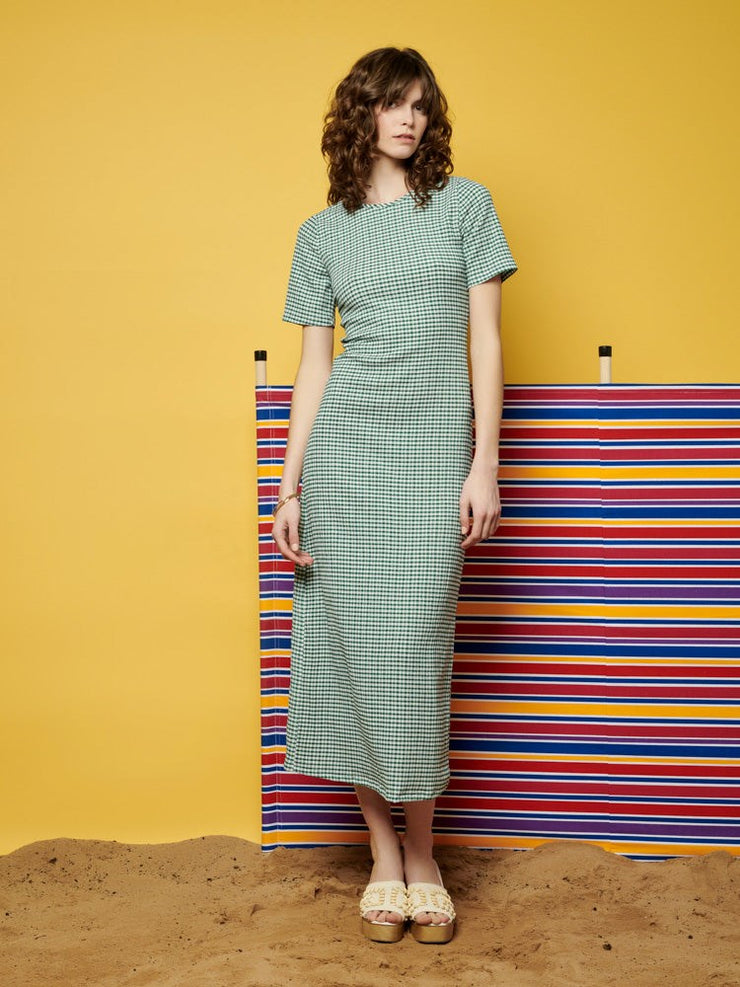 Leila Check Midi Dress