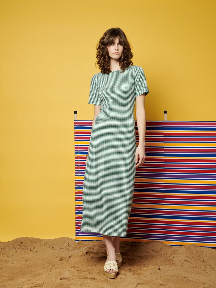 Leila Check Midi Dress