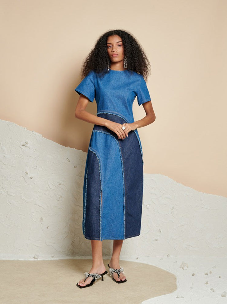 Alba Denim Midi Dress