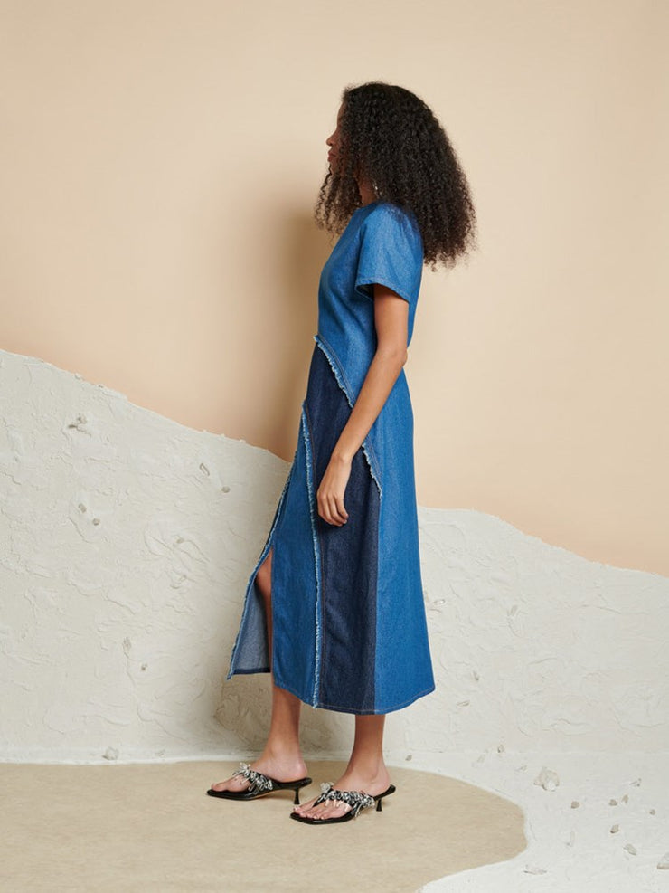 Alba Denim Midi Dress