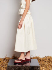 Quincey Drill Midi Skirt