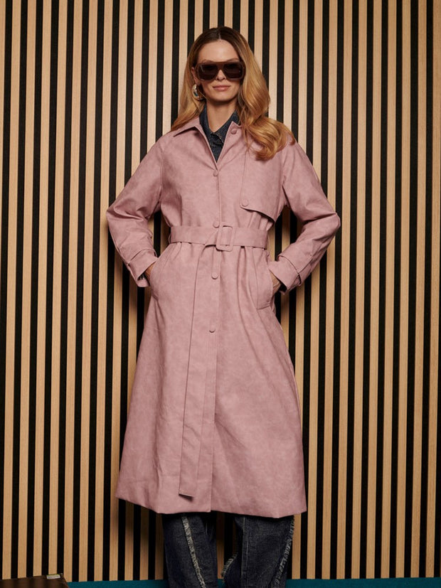Dusty PU Trench Coat