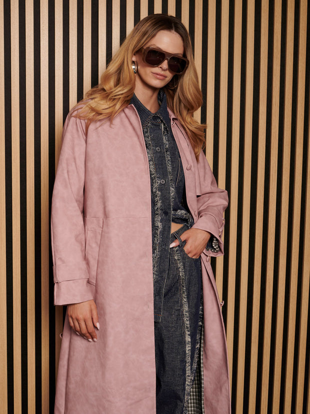 Dusty PU Trench Coat