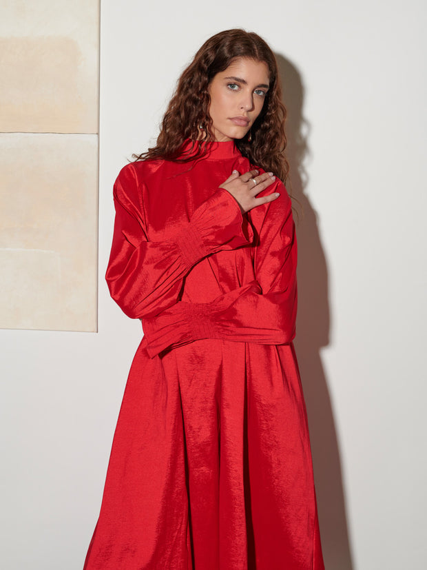 Clarissa Taffeta Midi Dress