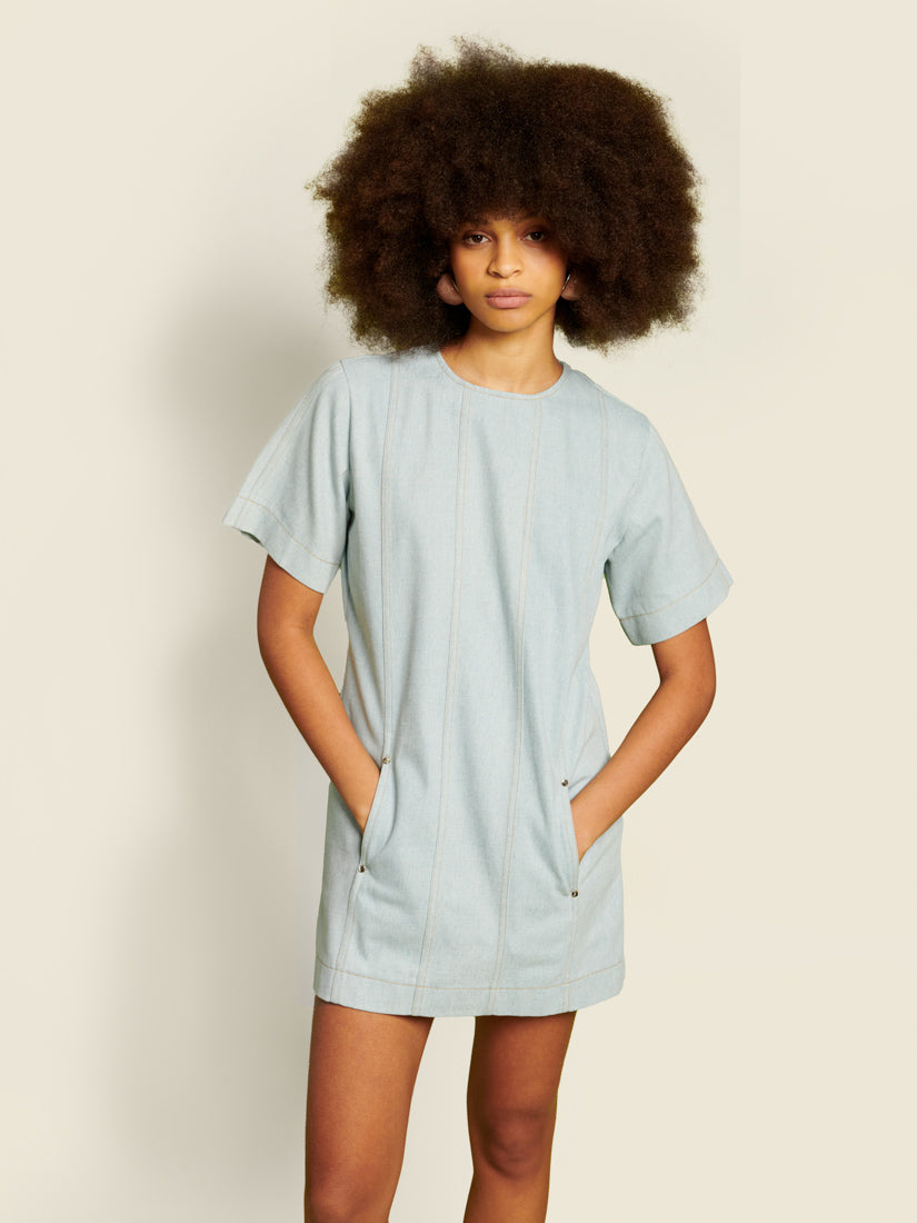 Deia Denim Mini Dress – Ghospell
