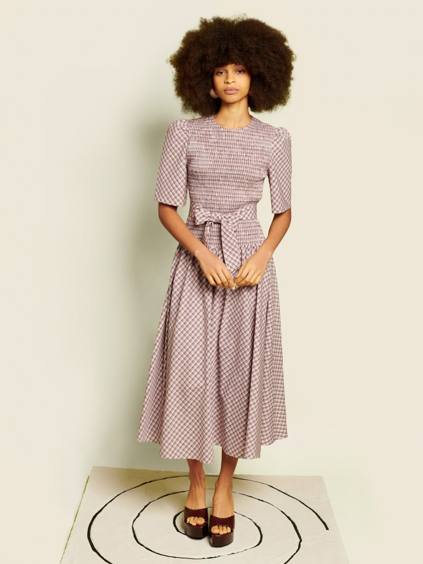 Zeynab Check Midi Dress – Ghospell
