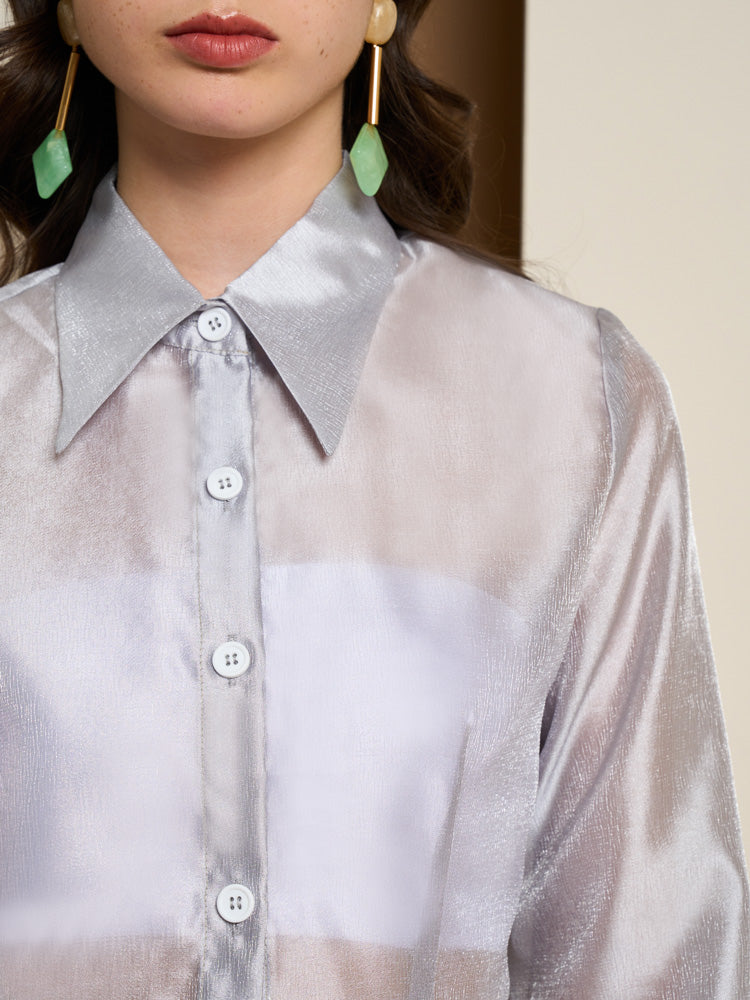 Regan Sheer Shirt Dress – Ghospell