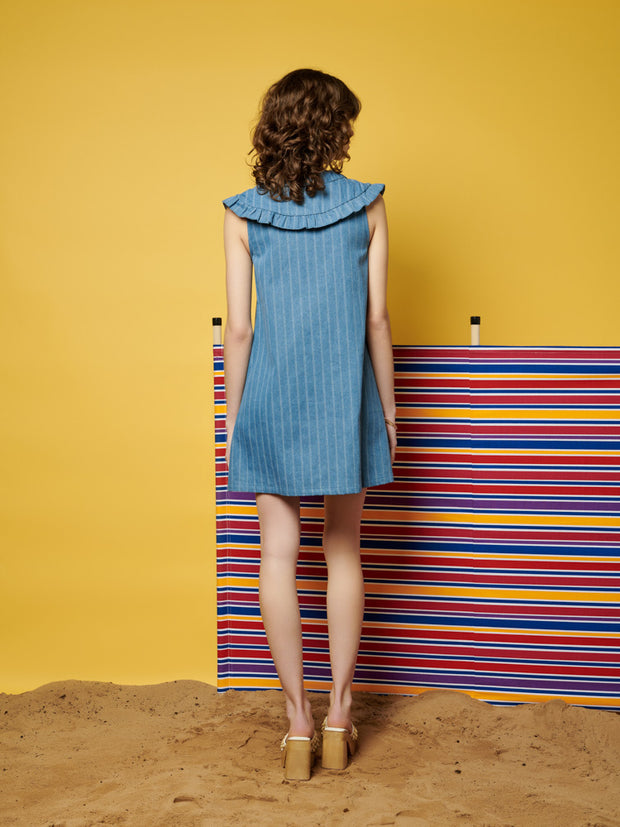 Deborah Striped Denim Mini Dress