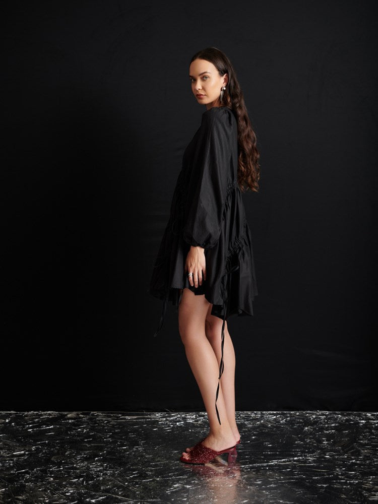 Noor Ruched Mini Dress – Ghospell