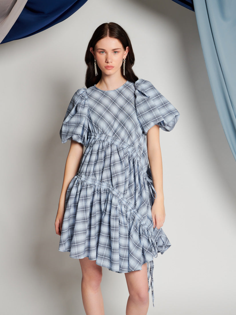Caitlin Check Mini Dress – Ghospell