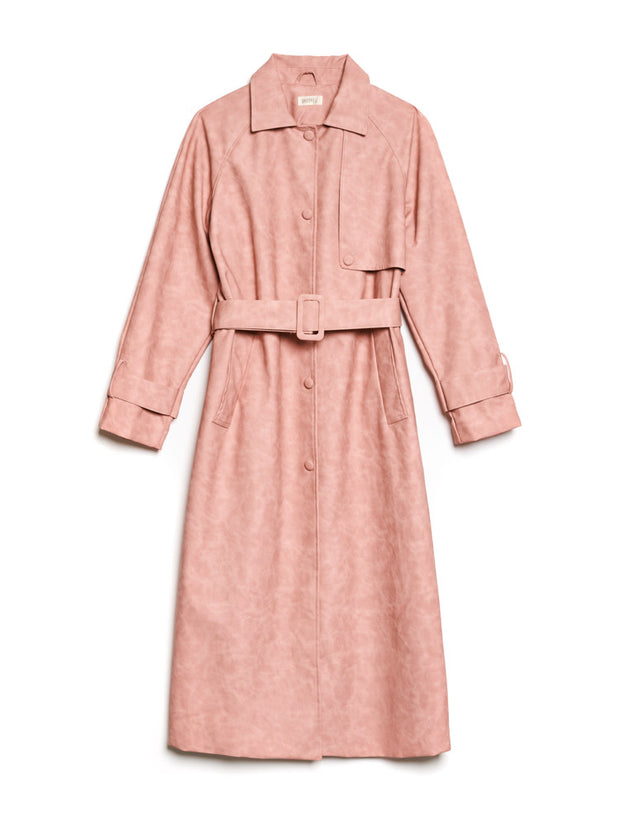 Dusty PU Trench Coat