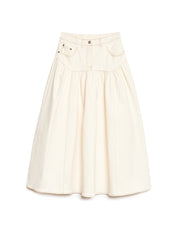 Quincey Drill Midi Skirt