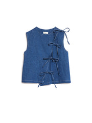 Teo Denim Wrap Top