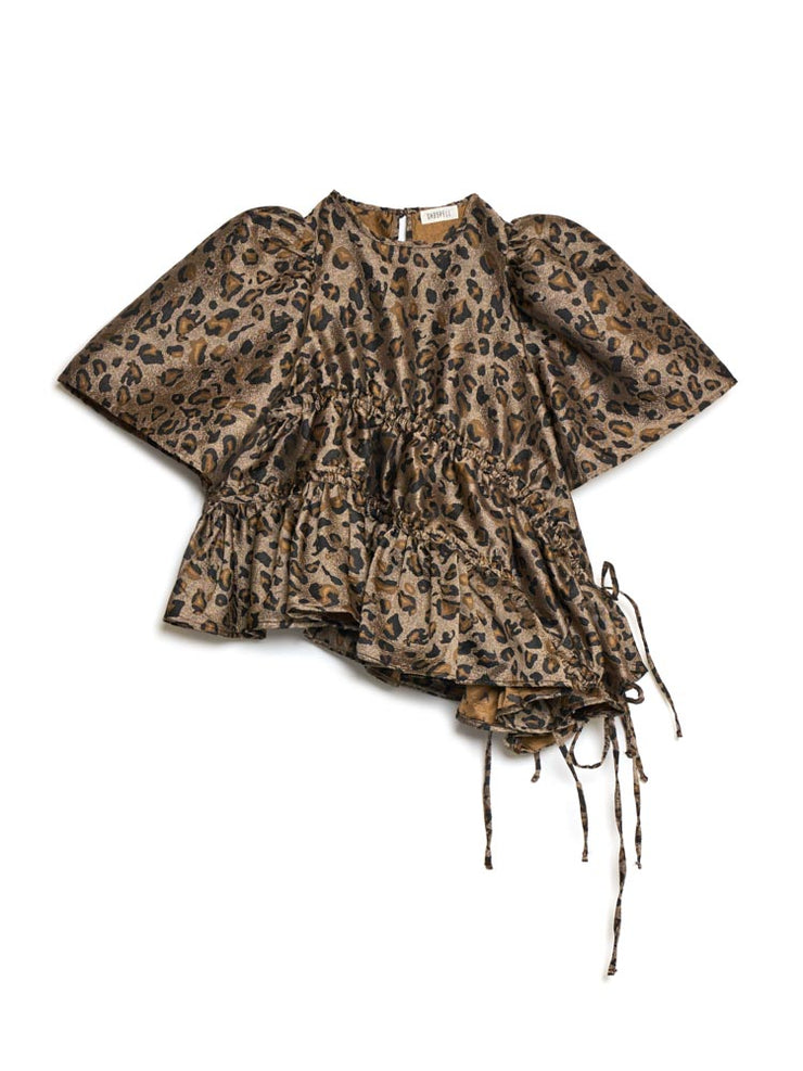 Mabel Leopard Ruched Top