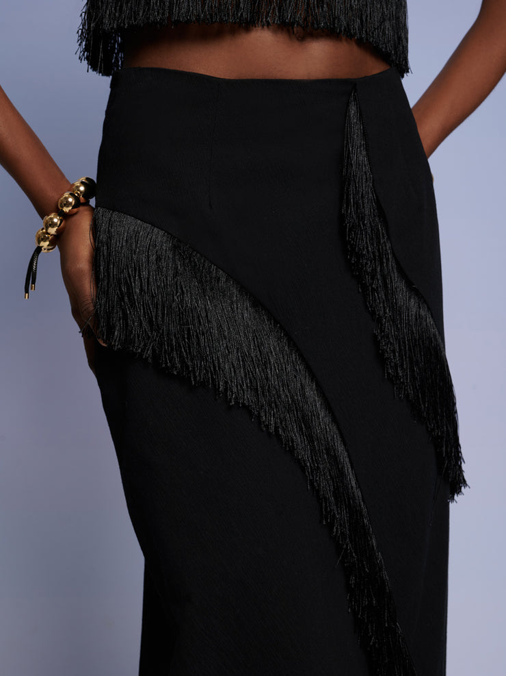 Winnie Fringe Midi Skirt