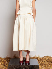 Quincey Drill Midi Skirt