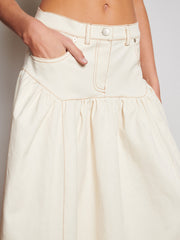 Quincey Drill Midi Skirt