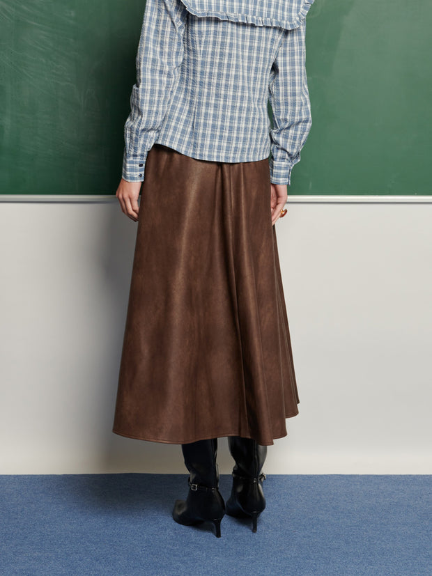 Max PU Midi Skirt