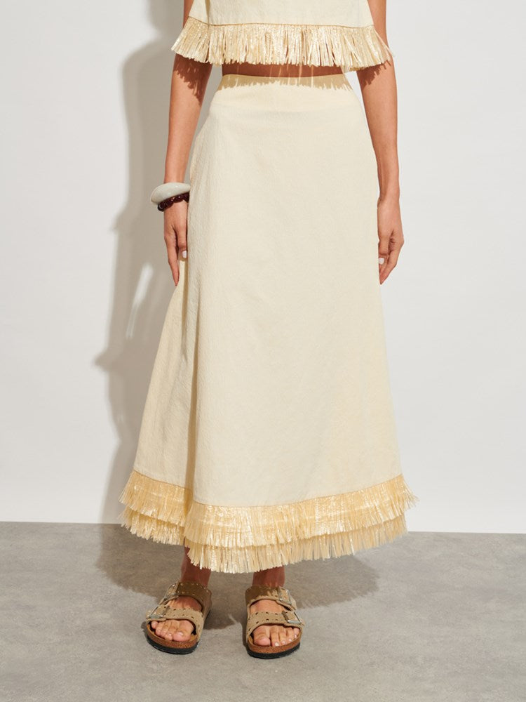 Mav Raffia Midi Skirt – Ghospell