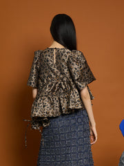 Mabel Leopard Ruched Top
