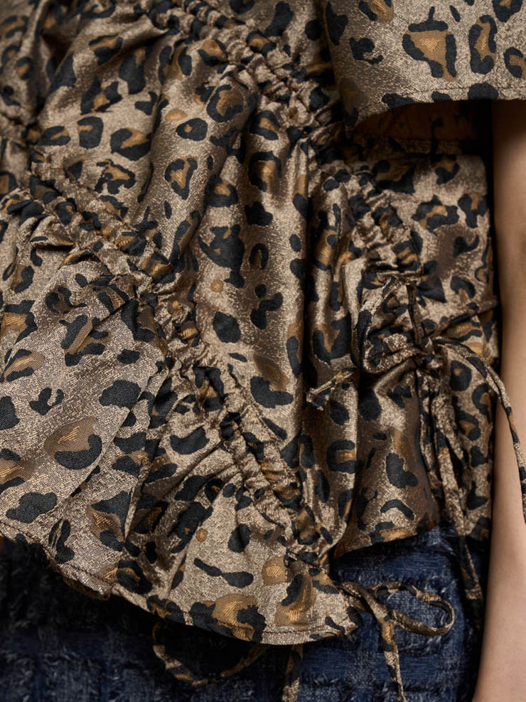 Mabel Leopard Ruched Top
