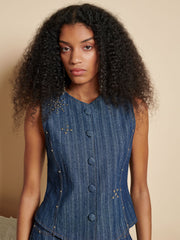 Blakely Denim Studded Vest