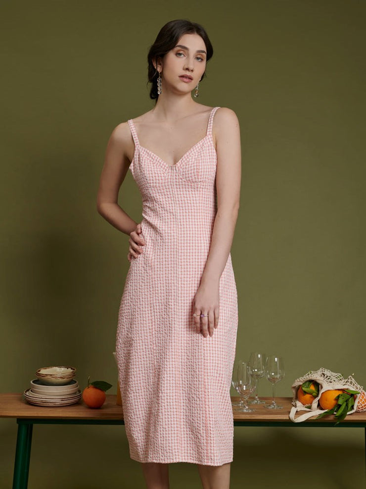 Stella Gingham Midi Dress