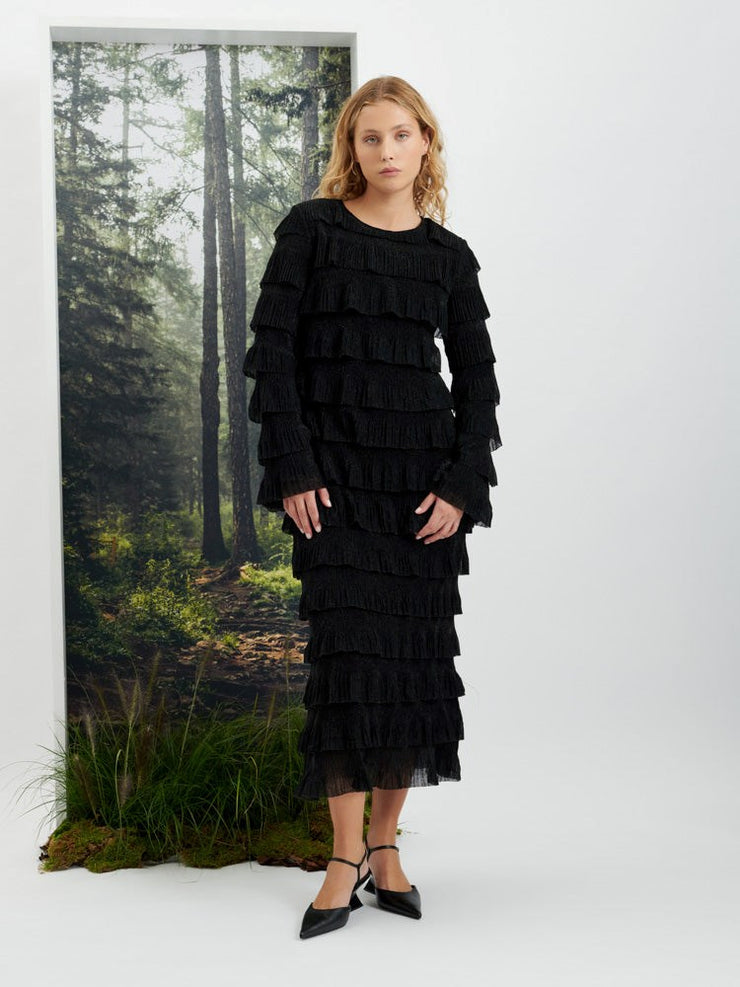 Tyra Ruffle Midi Dress