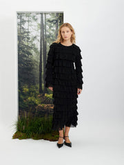 Tyra Ruffle Midi Dress