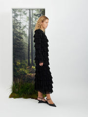 Tyra Ruffle Midi Dress