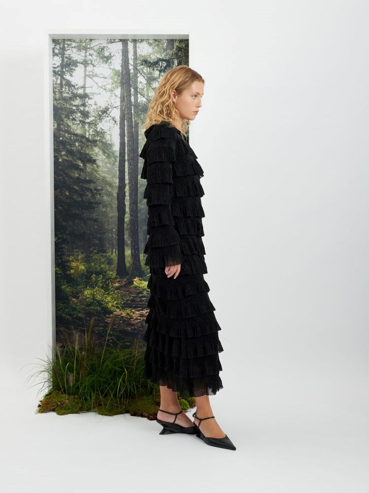 Tyra Ruffle Midi Dress